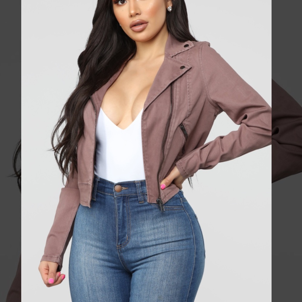 Mauve biker jacket